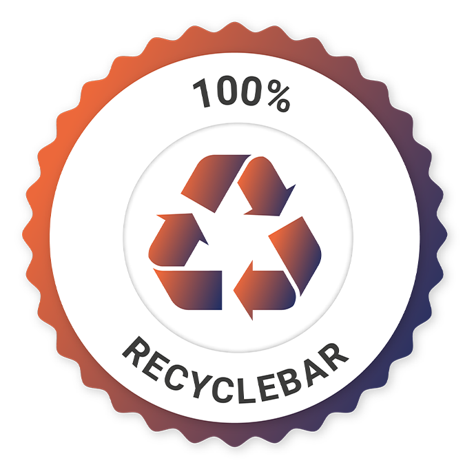 100% Recycelbar Badge